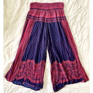 Free People Sahara Smocked Wide Leg Palazzo Pant Size L (Orig. $128)